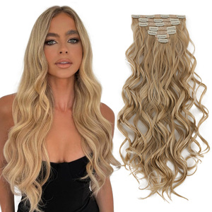 Julianna Futura résistant à la chaleur vague lâche bouclés lisse Yaki droite synthétique Invisible sans couture Clip dans les extensions de cheveux - Product Image 6