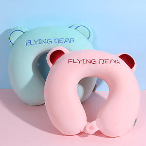 Coperun – oreiller en mousse à mémoire de forme en forme de U, 29x29x9cm, support de cou portable pour voyage, bureau, sieste, rose, vert, café, gris foncé - Product Image 3