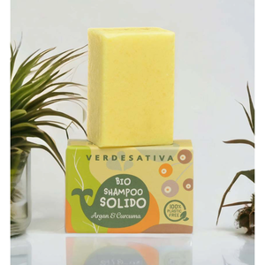 Verdesativa Bio Shampoo Solido Argan Curcuma 55g Cura dei Capelli Biologica - Product Image 1