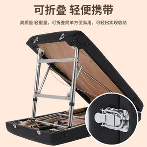 Portable Folding Massage Table Stainless Steel Frame <b>Medium</b>-Density Sponge Durable For Home Use - Product Image 4