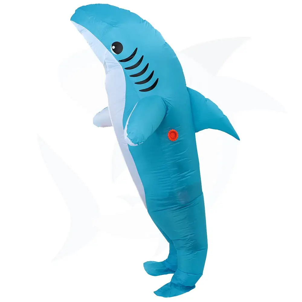 Disfraz de tiburón inflable para adultos, disfraz divertido de Halloween, Cosplay de fantasía