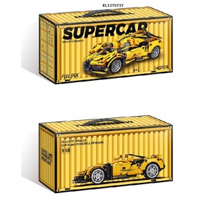 Voiture de course à blocs de construction à assembler sans batterie, plusieurs couleurs, modèle de voiture de course avec boîte de rangement - Product Image 2