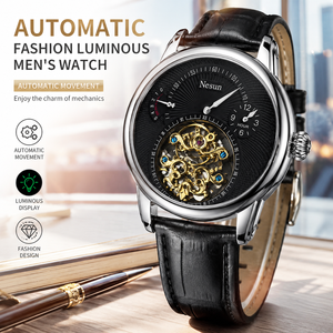 <span class=keywords><strong>Orologio</strong></span> Meccanico da <span class=keywords><strong>Uomo</strong></span> di Lusso con Quadrante Scheletrato, in Acciaio Inossidabile, Luminoso, Impermeabile, per Business e Casual - Product Image 1