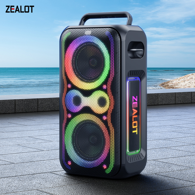 Zealot PT21 48000mAh 200W Portable Blue Tooth Speaker IP45 Waterproof Speaker with RGB Light Speaker
