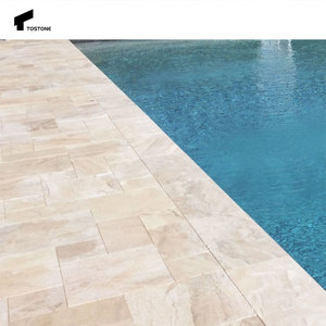 Tostone Top Sales spazzolato naturale travertino <span class=keywords><strong>piscina</strong></span> a goccia con bordo quadrato con bordo quadrato in pietra per Villa decorazione giardino - Product Image 4