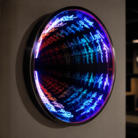 Letrero LED Personalizado con Espejo Infinito, Caja de Luz 3D de Aluminio con Efecto Abismo para Coche, Hogar, Empresas, Taxi, Bar, Tienda, Habitación de Hotel