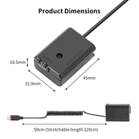KingMa Adaptateur de batterie factice portable NP-FW50 Sony USB-C vers FW50, alimentation externe pour Sony A7 A7R2 A7M2 A6300 A6600