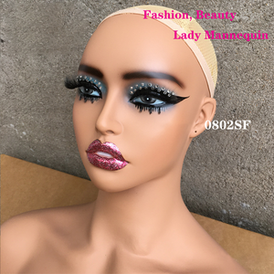 Maniquí de busto femenino afroamericano realista con soporte de plástico PP y PVC para exhibición de pelucas - Product Image 3