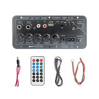 Özelleştirilebilir HI-FI Subwoofer Güç Amplifikatörü 12V/24V/220V Yüksek Bas USB Uzaktan Kumandalı D30 Amplifikatör Kartı Ekranlı