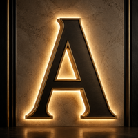 Panneau LED miniature personnalisable, logo d'entreprise, fond mural, enseigne gravée en acrylique, lettres lumineuses multicolores, DC/AC
