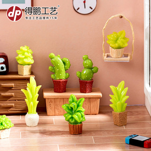 Cactus Artificial Decorativo en Maceta, Artesanía de Resina, Decoración de Escritorio, Adorno para Interiores, Hogar u Oficina - Product Image 5