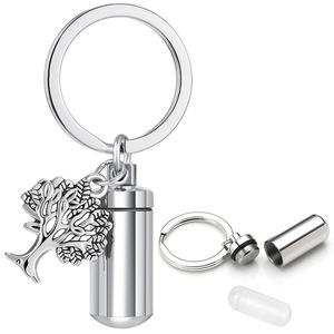 Hot bán thép không gỉ Quan Tài Mô hình vật nuôi urn Mặt dây chuyền hiện đại cuộc sống cây Thủy Tinh nước hoa chai Keychain cho chó và mèo - Product Image 1