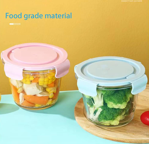 ภาชนะเก็บอาหารทรงกระบอกแก้ว & โถห้องครัวพร้อมฝาปิดที่ปิดสนิทตู้เย็นไมโครเวฟและเครื่องล้างจานเหมาะสม - Product Image 2