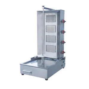 4 Burners Tabletop Meat Product Automatic Gas Doner Kebab Machine Shawarma Equipment Shawarma Machine With Doner Cutter