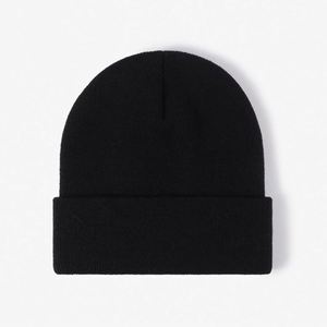 Pure Colour Hot Selling Factory Wholesale <b>Winter</b> Beanie Manufacturer Custom logo Acrylic Knit Jacquard Beanie <b>Hat</b> - Product Image 1