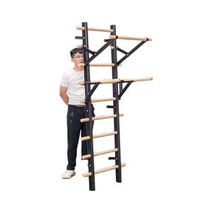 Échelle suédoise en <span class=keywords><strong>bois</strong></span> barre de traction montée sur le mur centres de fitness échelle murale suédoise en <span class=keywords><strong>bois</strong></span> ensemble de barres de décrochage - Product Image 2
