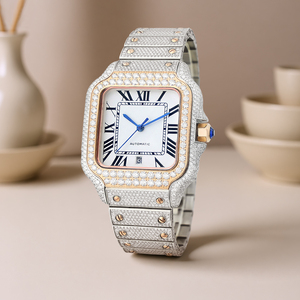 OEM Luxury Carter Style Iced Out Moissanite Watch Pass Diamond Tester Gold Rose Gold Silver IP Plated Stainless Steel <b>Bracelet</b> - Product Image 1