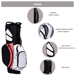 Sac de support de <span class=keywords><strong>golf</strong></span> Junyuan léger avec séparateurs supérieurs à 14 voies 4 poches réglables double bretelles jambes de support à dégagement facile - Product Image 3