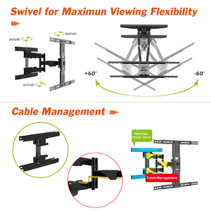 Charmount sản xuất bán buôn siêu dài chuyển động đầy đủ khung TV 32 ''-70'' xoay TV núi nghiêng + 5/-3 Max Vesa 400x400 - Product Image 5