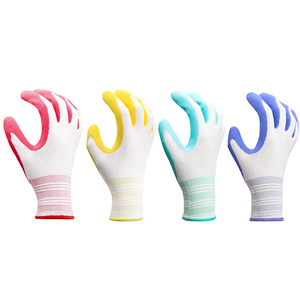 Guantes de jardinería recubiertos de látex GLOVEMAN para mujer, guantes de trabajo transpirables con revestimiento texturizado de microespuma para mujer - Product Image 1