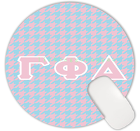 Tapis de souris personnalisé avec motif de cercle de la sororité Gamma Phi Delta, base en caoutchouc antidérapante, tapis de souris pour ordinateur