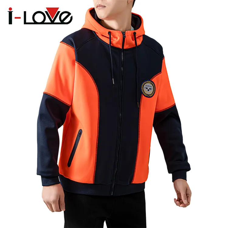 Haute Qualité 360 Gsm Conception Personnalisée Travail Équipe Vêtements Polyester Coton Mode Fluorescence Hoodies Manteau