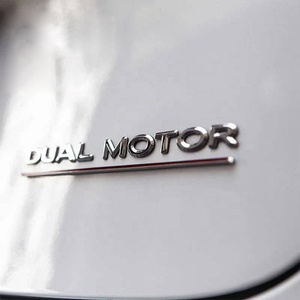 Çift motorlu Logo Tesla modeli 3/S/X/Y 3D yüksek performanslı arka bagaj amblemi etiket rozeti çıkartmaları - Product Image 2