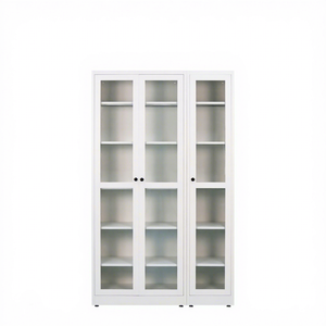 5-Layer Metal Storage <b>Cupboard</b> Cabinet Glass Swing Door <b>Cheap</b> Steel File Cabinet for Office Workshop Bedroom Kitchen Gym Use - Product Image 5