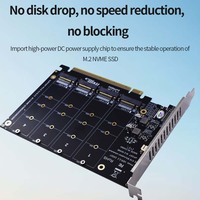 Tarjeta de expansión TISHRIC NVME M.2 MKEY SSD RAID PCIE X16 4Bay SSD Array tarjeta adaptadora placa base PCIE tarjeta dividida para 2230/42/60/80