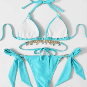 Oferta Especial: Bikini de Una Pieza con Tanga en V, Personalizado con Marca Privada, de Alta Calidad, para Mujer, con Estampado/Puntos/Color Liso, de Secado Rápido - Product Image 1