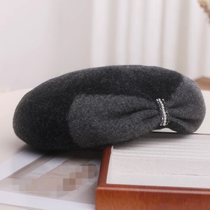 Hiver femmes mode dames femmes fille <span class=keywords><strong>français</strong></span> <span class=keywords><strong>jacquard</strong></span> nœud papillon béret chapeau peintre artiste casquette laine feutre chapeaux - Product Image 4