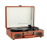 Valise en cuir rétro vintage Bt haut-parleur boîte à musique platine vinyle tourne-disque