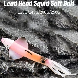 Señuelo de Pesca de Calamar de Plástico Suave de Primera Calidad, 120g-250g, con Cabeza de Plomo para Lanzamiento a Larga Distancia, Cebo para Pesca de Pulpo, Atún y Peces Grandes - Product Image 6