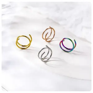 Universal ring, Feder nasenring, doppelter Nasen clip, eineinhalb Nasenringe, dehnbare Lippen ringe, Unisex-Punktion ringe