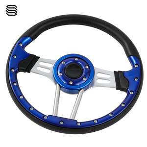 Volant modifié en PU(C) bleu de 14 pouces pour voiturette de golf Club Car EZGO G29, accessoires pour chariots de golf - Product Image 2