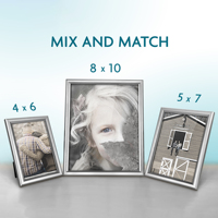 Cadre photo personnalisé 4x6 PS en argent du fabricant chinois Cadre photo en plastique pour tenture murale