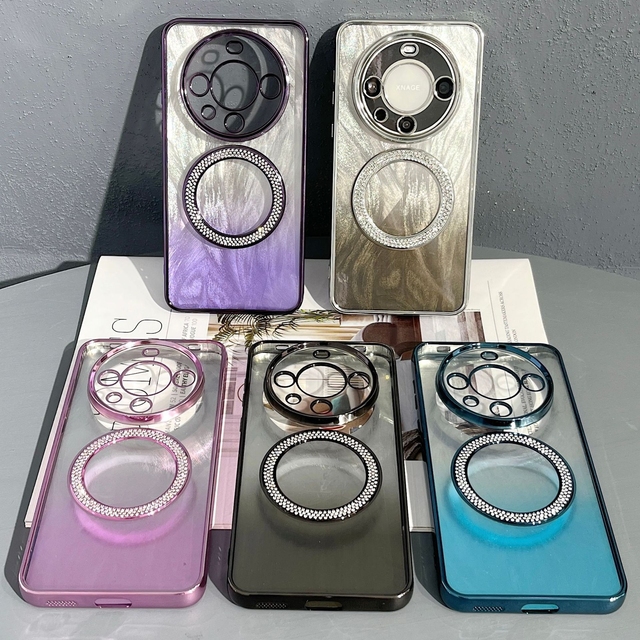 Luxury Premium Diamond All-inclusive Lens Two-color Gradient Magnetic Protective Smart Phone case for Huawei Mate60 Pro+