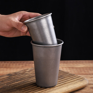 Gobelet vintage en acier inoxydable 304, rétro, en métal, incassable, pour le camping, l'extérieur, la maison, les restaurants, pour boissons froides et chaudes - Product Image 3