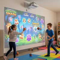 Proyector de Juegos Todo en Uno, Software de Juegos Interactivos para Pared, Proyector Smash Ball, Área de Juegos Interior para Niños, Proyector Interactivo
