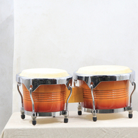 Bongo Drum Percussion Instrument Classic Wood Cowhide Heads High Quality Ergonomic Design Customizable Logo Size Factory
