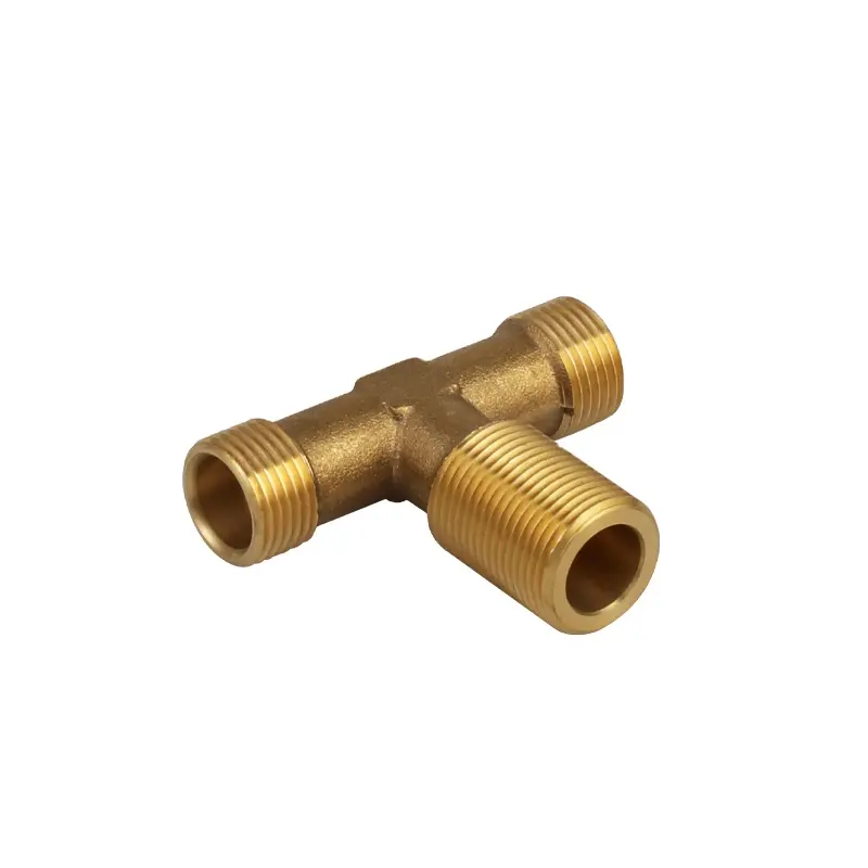 Rosca externa latão tee fio de três vias de Bronze acessórios de hardware three way encanamento