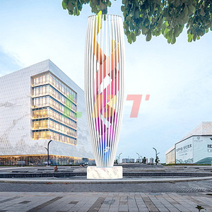 Escultura de Torre de Agua Iluminada de Acero Inoxidable para Plaza, Decoración Metálica para Jardín, Montaje en Suelo para Exteriores - Product Image 2