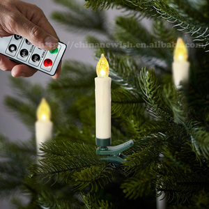 Bougie en plastique Newish S/10 avec télécommande RVB blanc chaud à intensité variable avec clip décoration d'arbre <span class=keywords><strong>de</strong></span> <span class=keywords><strong>Noël</strong></span> <span class=keywords><strong>sans</strong></span> <span class=keywords><strong>fil</strong></span> - Product Image 1