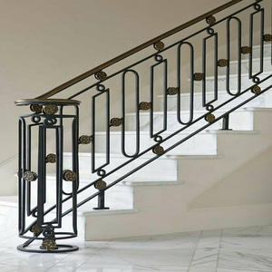 Giá tốt nhất mới nhất wrought sắt ban công lan can hiện đại phong cách nhà wrought sắt cầu thang lan can thiết kế để bán - Product Image 4