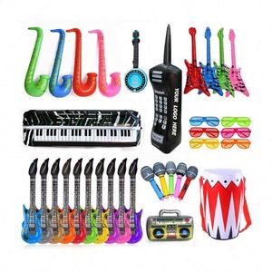 Inflatable PVC Guitar & Microphone Set - Fun Musical Party Props for Promotional Gifts & Stage Performances - Product Image 1
