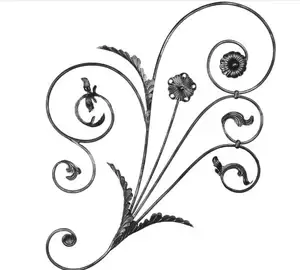 wrought iron detached pieces large floral panel for gate fence railing handrail balustrade