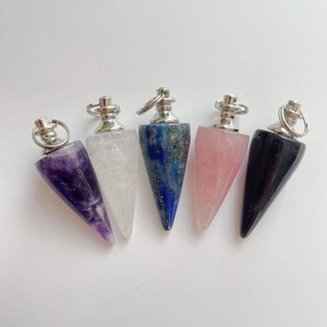 Pendentif pendule en cristal à point unique en pierre d'énergie de guérison naturelle - Product Image 5