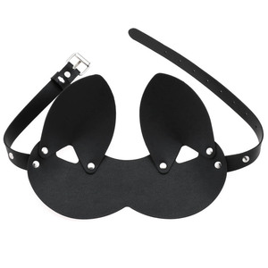 Masque de chat en cuir noir avec fouet pour jeu de séduction adulte, accessoire de costume sexy pour femme - Product Image 4