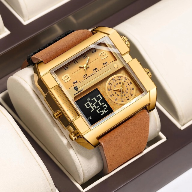 New Men's Electronic Watch with Dual Display Electronic Quartz Watch