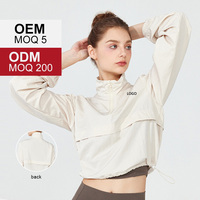 YC261Women col montant mode demi fermeture éclair Crop Slim Fit lâche séchage rapide mode évacuation de la sueur entraînement en plein air veste de course